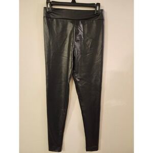 Nova Kids Black Faux Leather Look Leggings, Girl's Pants, Toddler‎ Apparel